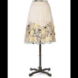 Anthropologie Lithe Embroidered Skirt 0